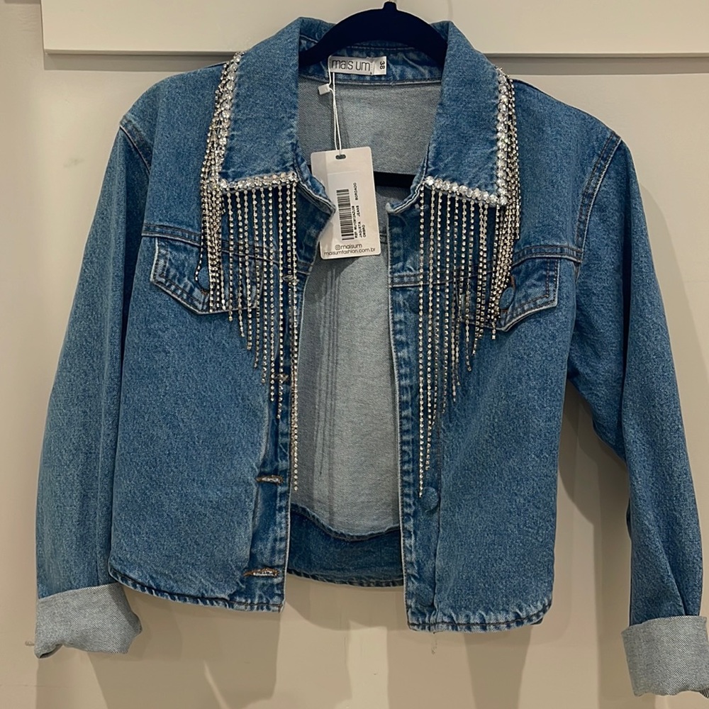 Queen bee 🐝 inspired Jewel denim jacket unique one of a kind 💎